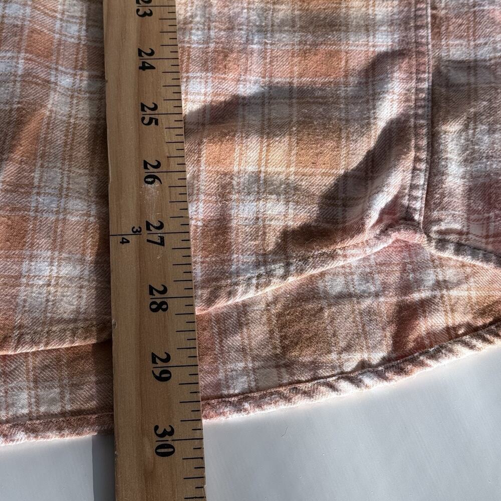 Eddie Bauer Bleached Flannel Shirt XL Grunge Alt DIY Upcycle Art School Indie - Picture 4 of 7
